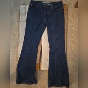 Vintage MUDD Seamed Flare Denim Jeans Low Rise Jr Size 9 Y2K Retro